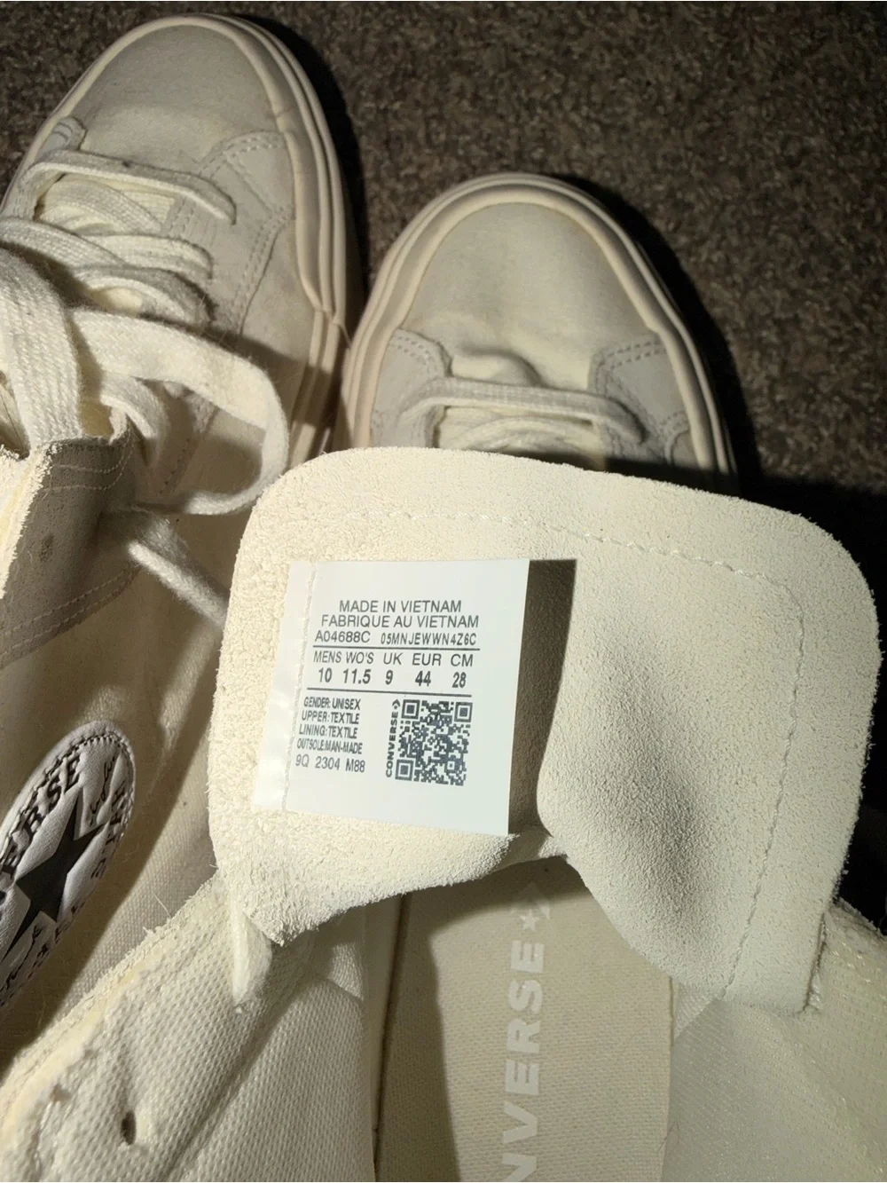 Converse High Top Athletic Shoes in Off-White/Cream